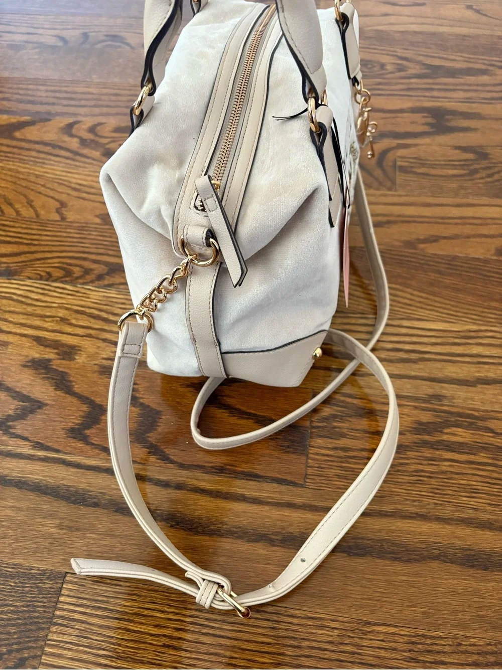 Juicy Couture Cream Logo Satchel Bag